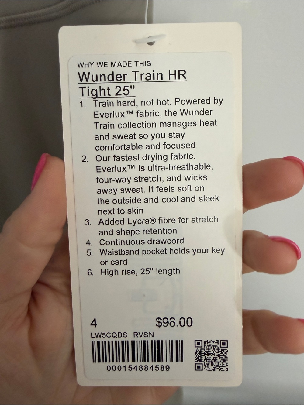 NWT lululemon Wunder Train High-Rise Tight 25” Size 4 Riverstone - Picture 2 of 7